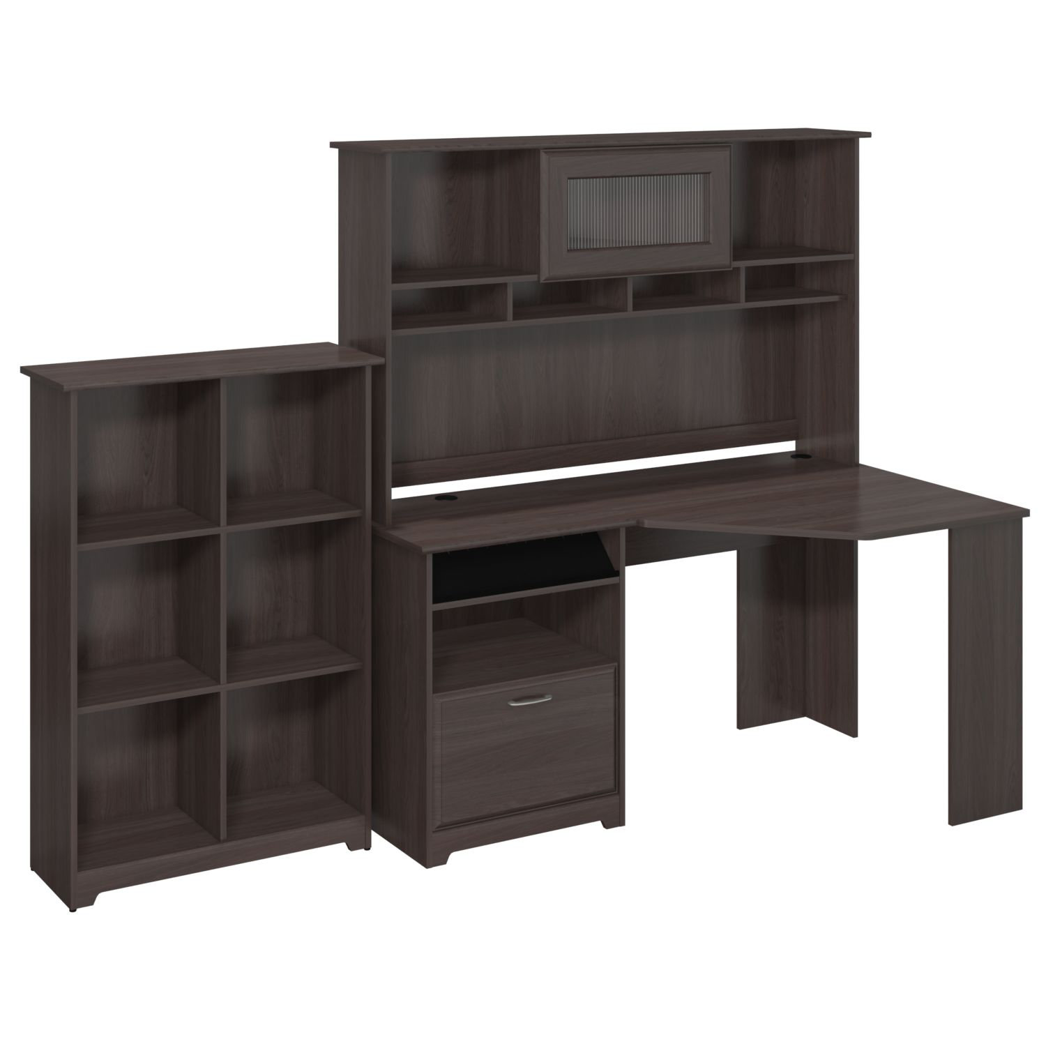 Red Barrel Studio Hillsdale Corner Desk with Hutch and 6 Cube Bookcase